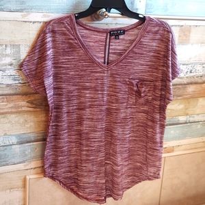 * Poof! New York Soft Burgundy Top with A Cute Back, Size XL, Like New